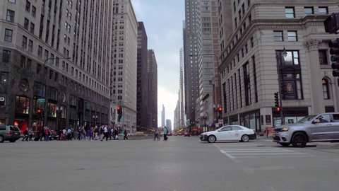 Chicago , Illinois / United States - 06 06 2019: Daily life in downtown Chicago