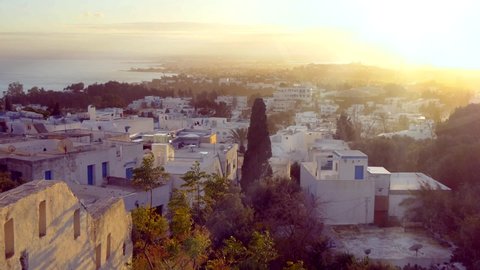 View Of The Famous Tunisian Town Sidi Bou Said In The Evening (2)
