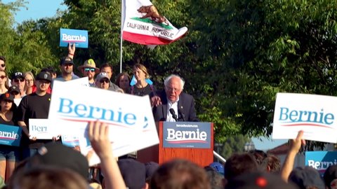 San Jose , CA / United States - 06 01 2019: Bernie Sanders Political Rally