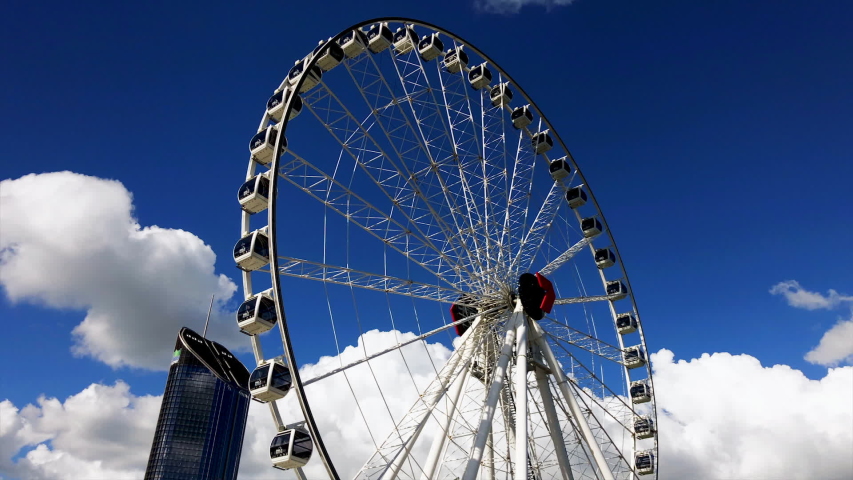 ferris wheel on blue sky background Stock Footage Video (100% Royalty-free)...