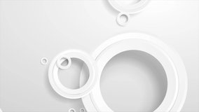 Abstract geometric motion design with grey paper circles. Corporate technology minimal background. Seamless loop. Video animation Ultra HD 4K 3840x2160