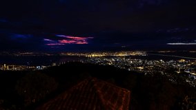 4K Time lapse above George Town city from Penang Hill, Malaysia
