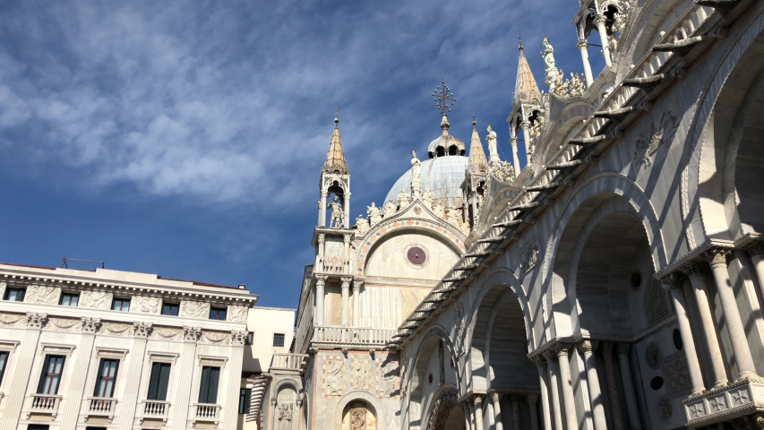 Facade Dome of Basilica di San Marco, Cathedral in Venice, Italy