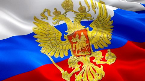 Russian Flag With Eagle Emblem Stock Footage Video 100 Royalty Free 1035799964 Shutterstock