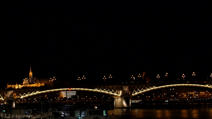 Budapest bridge, Budapest night, Night view of Buda part of Budapest