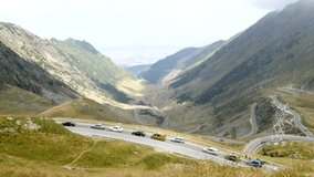 Curvy road on top of the Romanian  Transfagarasan route 4K video