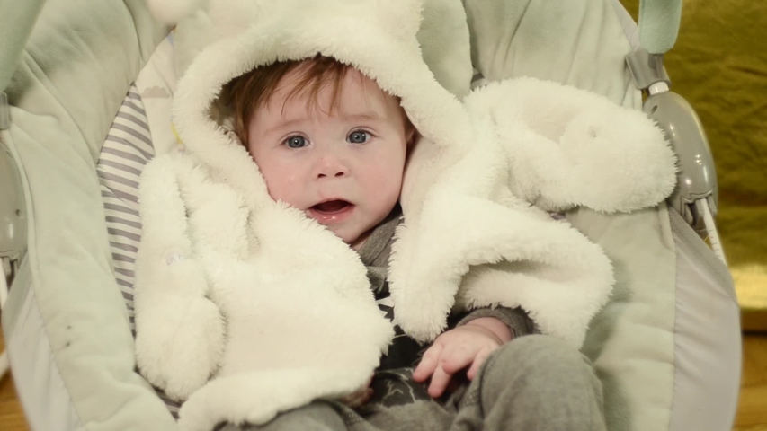 Baby Boy White Fur Coat Stock Footage, White Fur Coat Child