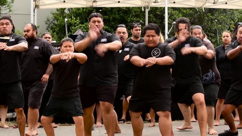 New Plymouth , Taranaki / New Zealand - 02 06 2019: Waitangi Day celebrations at Puke Ariki by Nga Purapura o Te Tai Hauauru