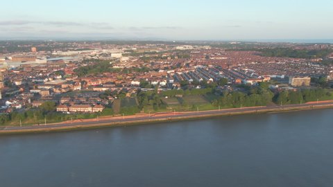 aerial view of wallasey town merseyside wirral peninsula