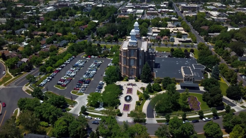 A religious mormon temple located in Logan, Utah.