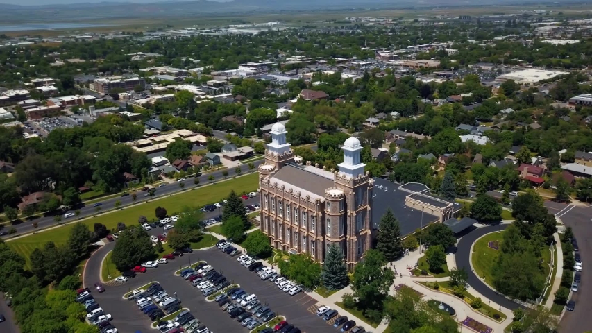 A religious mormon temple located in Logan, Utah.