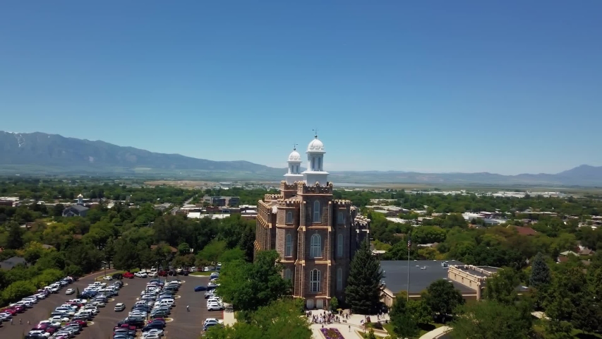 A religious mormon temple located in Logan, Utah.