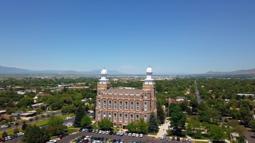 A religious mormon temple located in Logan, Utah.