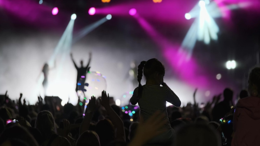 fans live rock music concert cheering: стоковое видео (без лицензионных пла...