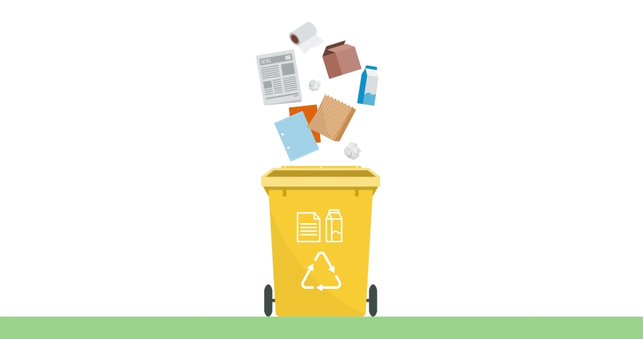Paper education animation. Separate waste collection.