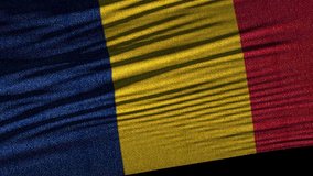 Flag of Chad. Ideal for sport or any national event. Beautiful textures, 3d flag waving. Closeup 1080p Full HD or 4k video presentation