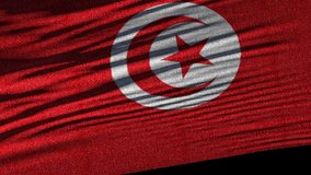 Flag of Tunisia. Ideal for sport or any national event. Beautiful textures, 3d flag waving. Closeup 1080p Full HD or 4k video presentation