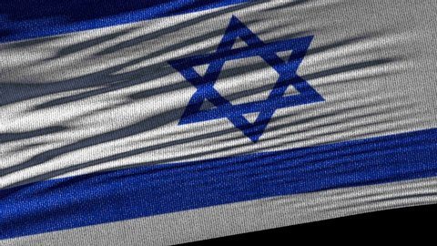 Flag of Israel. Ideal for sport or any national event. Beautiful textures, 3d flag waving. Closeup 1080p Full HD or 4k video presentation