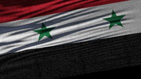 Flag of Syria. Ideal for sport or any national event. Beautiful textures, 3d flag waving. Closeup 1080p Full HD or 4k video presentation