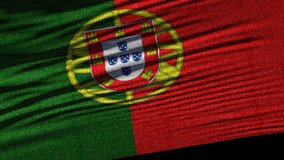 Flag of Portugal. Ideal for sport or any national event. Beautiful textures, 3d flag waving. Closeup 1080p Full HD or 4k video presentation