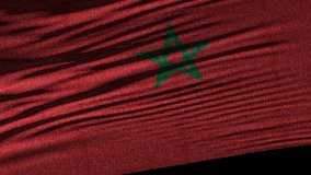 Flag of Morocco. Ideal for sport or any national event. Beautiful textures, 3d flag waving. Closeup 1080p Full HD or 4k video presentation