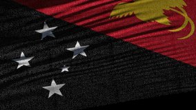 Flag of Papua. Ideal for sport or any national event. Beautiful textures, 3d flag waving. Closeup 1080p Full HD or 4k video presentation