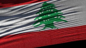 Flag of Lebanon. Ideal for sport or any national event. Beautiful textures, 3d flag waving. Closeup 1080p Full HD or 4k video presentation