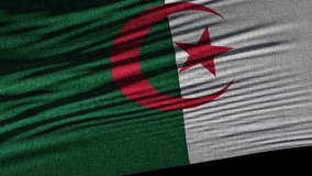 Flag of Algeria. Ideal for sport or any national event. Beautiful textures, 3d flag waving. Closeup 1080p Full HD or 4k video presentation