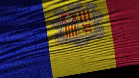 Flag of Andorra. Ideal for sport or any national event. Beautiful textures, 3d flag waving. Closeup 1080p Full HD or 4k video presentation
