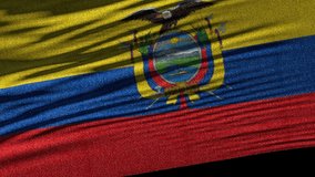 Flag of Ecuador. Ideal for sport or any national event. Beautiful textures, 3d flag waving. Closeup 1080p Full HD or 4k video presentation