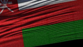 Flag of Oman. Ideal for sport or any national event. Beautiful textures, 3d flag waving. Closeup 1080p Full HD or 4k video presentation