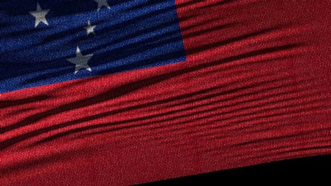Flag of Samoa. Ideal for sport or any national event. Beautiful textures, 3d flag waving. Closeup 1080p Full HD or 4k video presentation