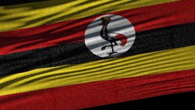 Flag of Uganda. Ideal for sport or any national event. Beautiful textures, 3d flag waving. Closeup 1080p Full HD or 4k video presentation