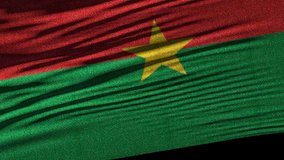 Flag of Burkina. Ideal for sport or any national event. Beautiful textures, 3d flag waving. Closeup 1080p Full HD or 4k video presentation