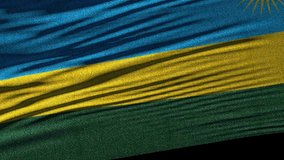 Flag of Rwanda. Ideal for sport or any national event. Beautiful textures, 3d flag waving. Closeup 1080p Full HD or 4k video presentation