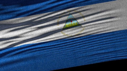 Flag of Nicaragua. Ideal for sport or any national event. Beautiful textures, 3d flag waving. Closeup 1080p Full HD or 4k video presentation
