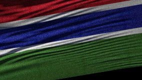 Flag of Gambia. Ideal for sport or any national event. Beautiful textures, 3d flag waving. Closeup 1080p Full HD or 4k video presentation