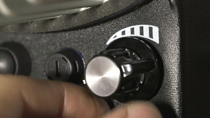 Close up of knob turning