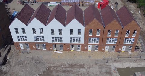 Herne Bay , Kent / United Kingdom (UK) - 05 04 2018: Temple Wharf, Strood, Kent / UK - 04 May 2018: Aerial fly through of the Redrow homes development- Temple Wharf.