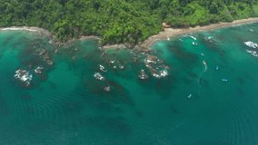 Aerial Drone Video of the tropical Isla del Caño, Costa Rica