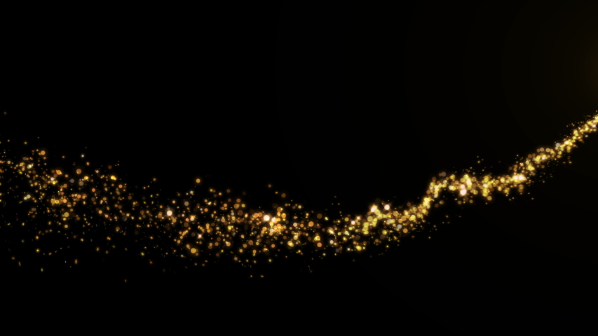 4K Flight of gold bokeh particles. Magical shimmering light. Merry Christmas golden intro template.  Royalty-Free Stock Footage #1036020086