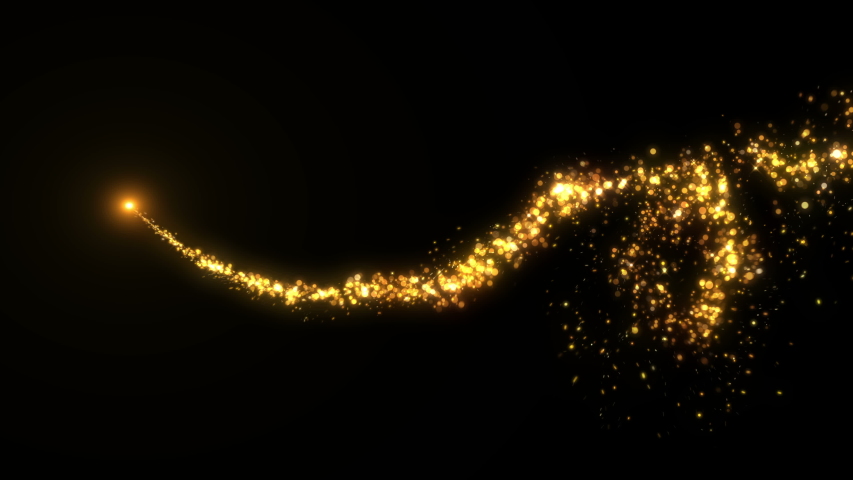 4K Flight of gold bokeh particles. Magical shimmering light. Merry Christmas golden intro template.  Royalty-Free Stock Footage #1036020089
