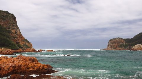 Panoramic views of one of the most dangerous crossings in the world, the Knysna Heads from Fountain head