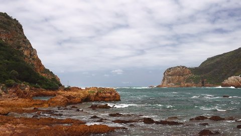 Panoramic views of one of the most dangerous crossings in the world, the Knysna Heads from Fountain head