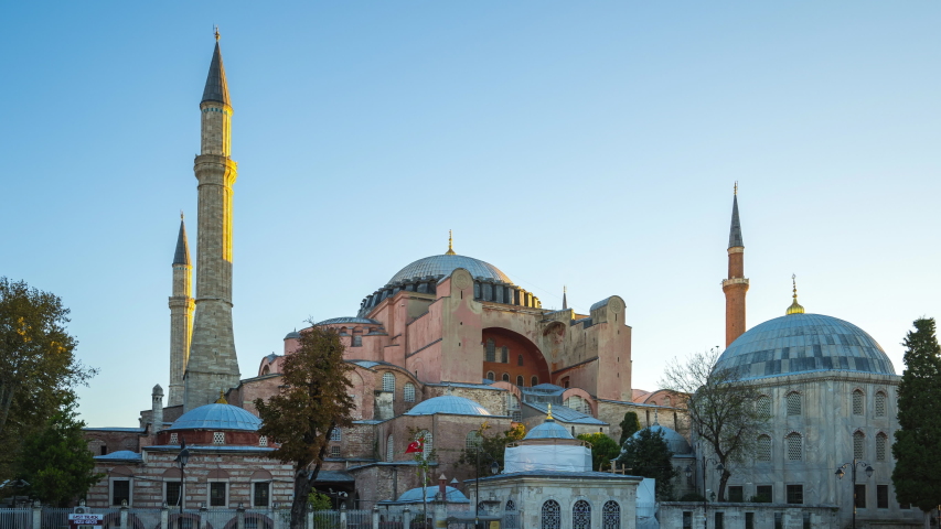 Istanbul Hagia Sofia video timelapse in Turkey.