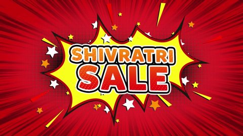Shivratri Sale Text Pop Art Style Expression. Retro Comic Bubble Expression Cartoon illustration, Sale, Discounts, Percentages, Deal, Offer on Green Screen