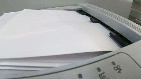 Printing office documents on paper with laser jet printer