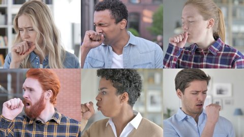 Collage of Young People Coughing