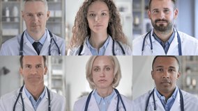 Collage of Doctors Talking for Video Chat