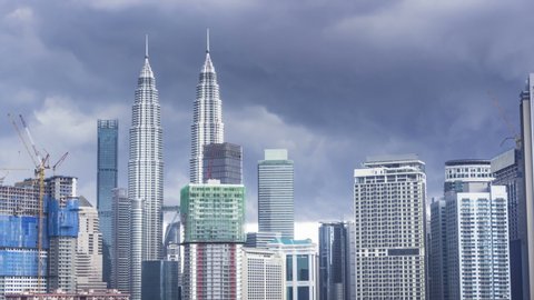 Kuala Lumpur in stormy weather, Malaysia. 